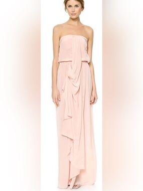Zimmermann Light Blush Silk Strapless Dress Wedding Guest Beach Resort Luxury